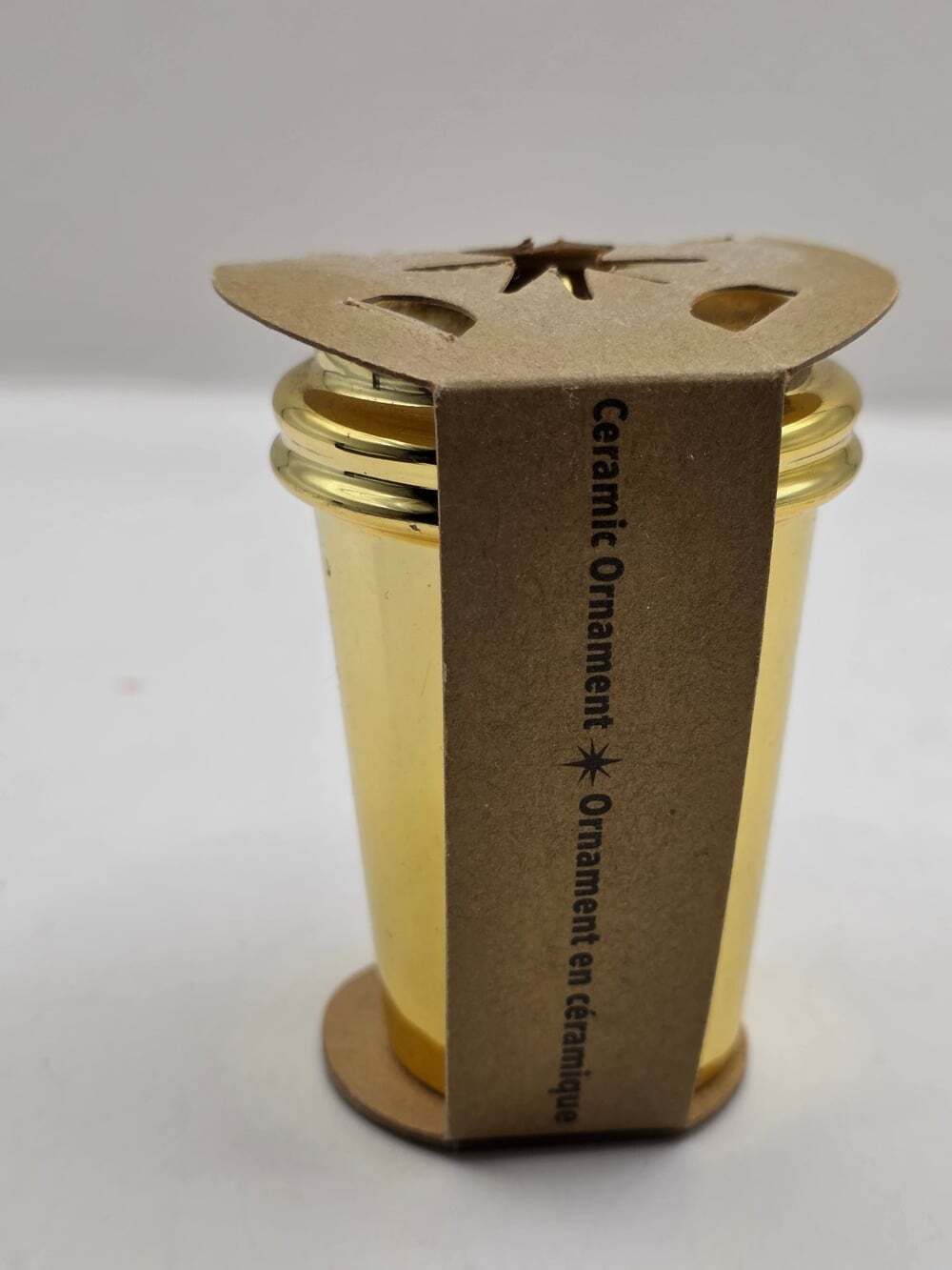 Starbucks Gold Miniature Coffee Cup Ornament Christmas Holiday Decor Collectible